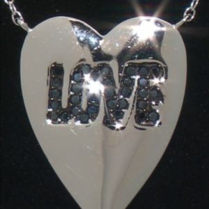 Black spinel “LOVE” Necklace